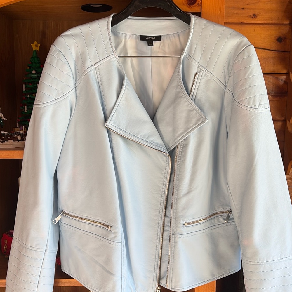 Light blue biker jacket